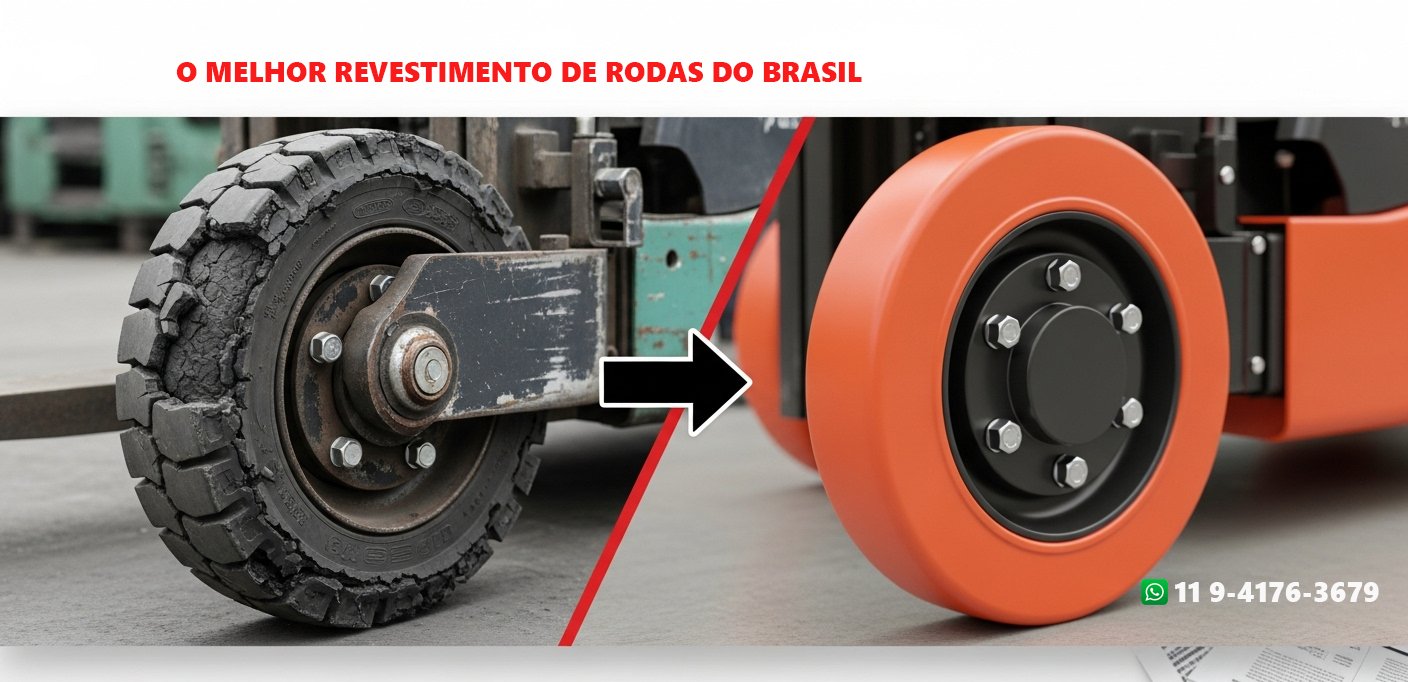 revestimento recapeamento de rodas para empilhadeiras e paleteiras still, linde, hyster, yale